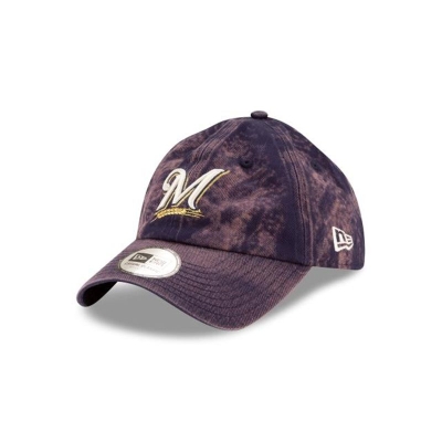 Sapca New Era Milwaukee Brewers MLB Hand Brush Wash Casual Classic Adjustable - Albastri